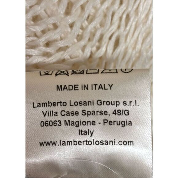 Lamberto Lasani Open Faced Open Weave Linen Long Cardigan in Ecru NWT Size 44/ U - Picture 5 of 6